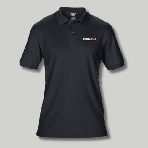 Black Double Pique Polo